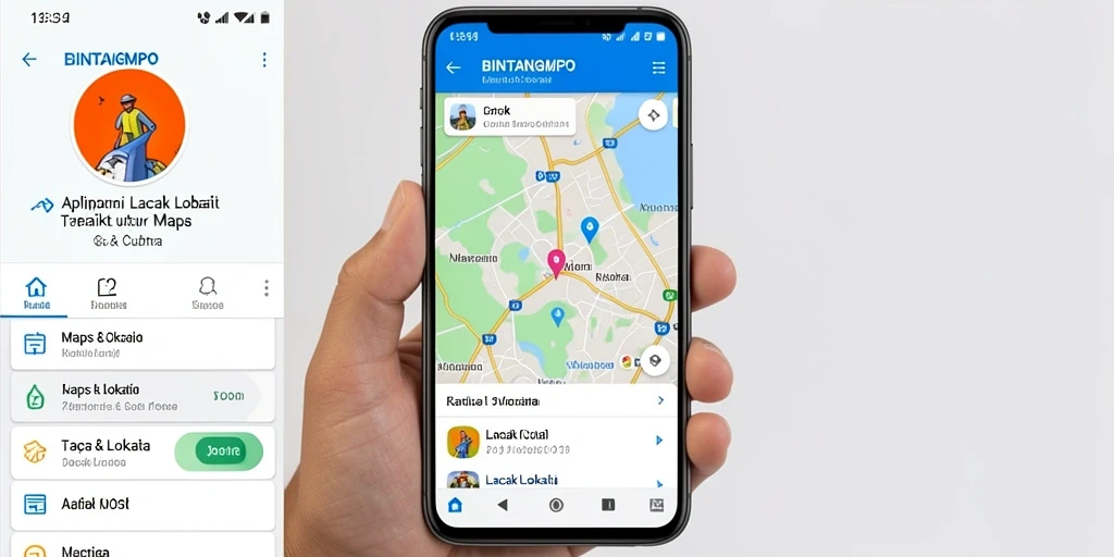 Antarmuka user-friendly BINTANGMPO dengan fitur lacak lokasi.