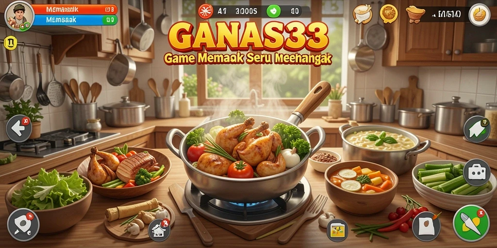 Antarmuka GAMAS33 yang menarik dan penuh warna saat Anda memasak.
