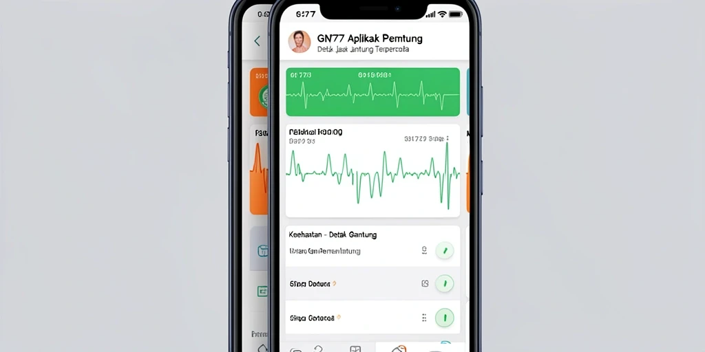 Tampilan antarmuka GN777 yang user-friendly untuk pemantauan detak jantung.