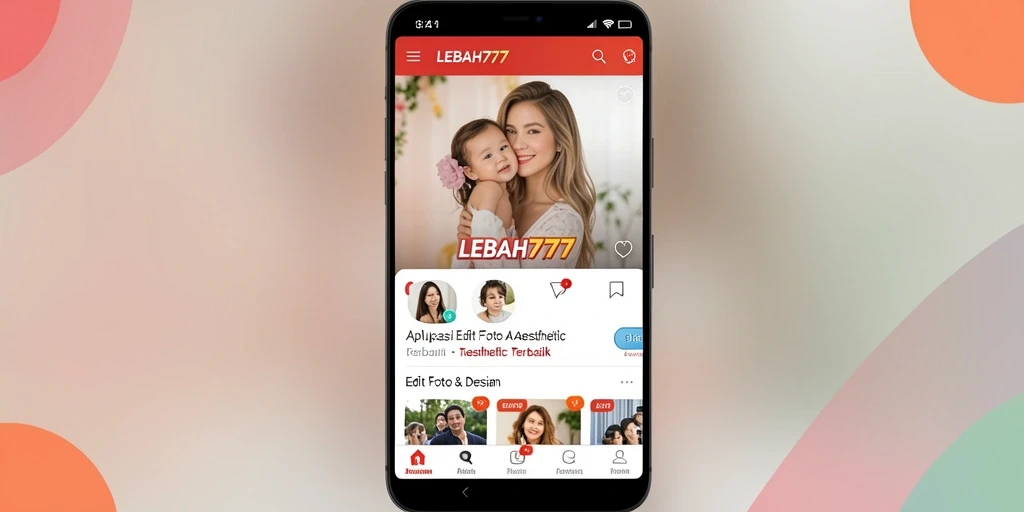 Tampak antarmuka LEBAH777 dengan berbagai fitur edit foto aesthetic.