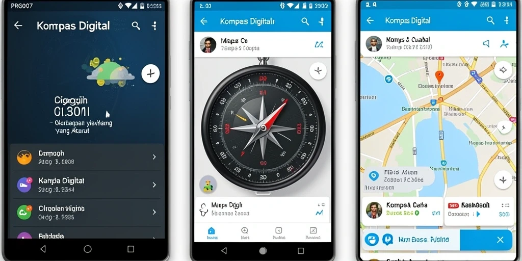 Antarmuka kompas digital PRG007 yang intuitif dan responsif.