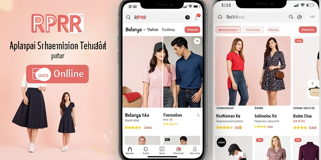 Tampilan antarmuka RPRR yang menarik untuk belanja fashion.