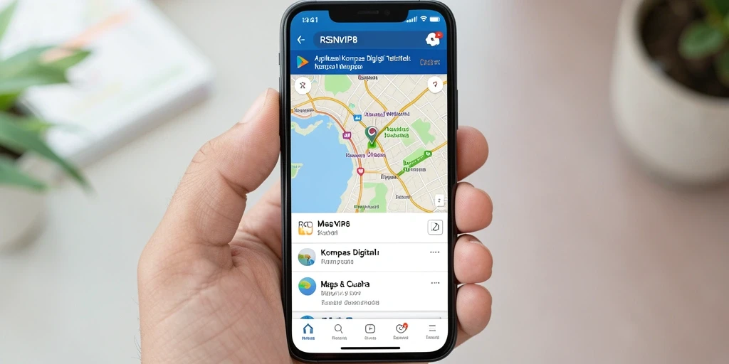 Antarmuka RSNVIP8 dengan tampilan peta dan kompas digital.