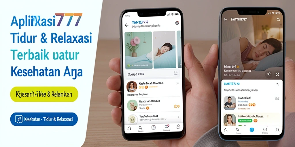 Antarmuka aplikasi TANTE777 yang user-friendly dengan fitur tidur dan relaksasi.