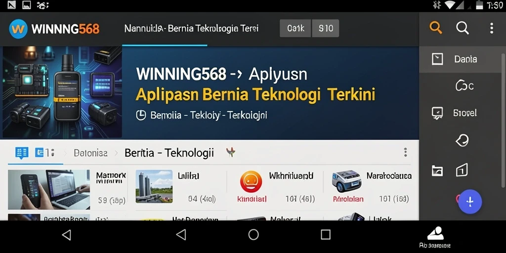 Antarmuka aplikasi WINNING568 yang modern dan informatif.
