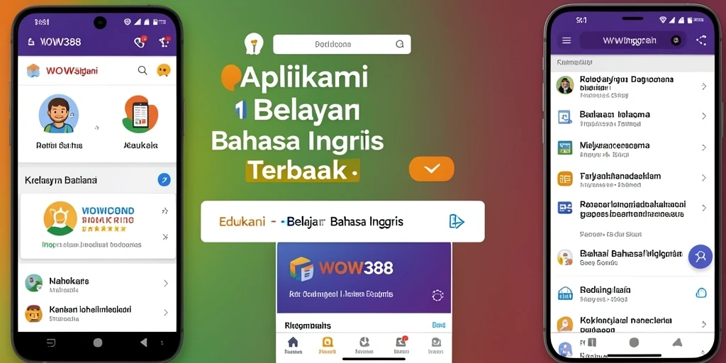 Tampilan antarmuka WOW388 untuk belajar bahasa Inggris.